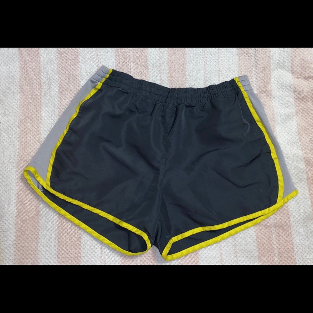 Gray running shorts